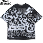 Hip Hop T Shirt Oversize Streetwear Men Graffiti Tshirt Short Sleeve Cotton Summer Harajuku T-Shirt Loose HipHop Green New-3