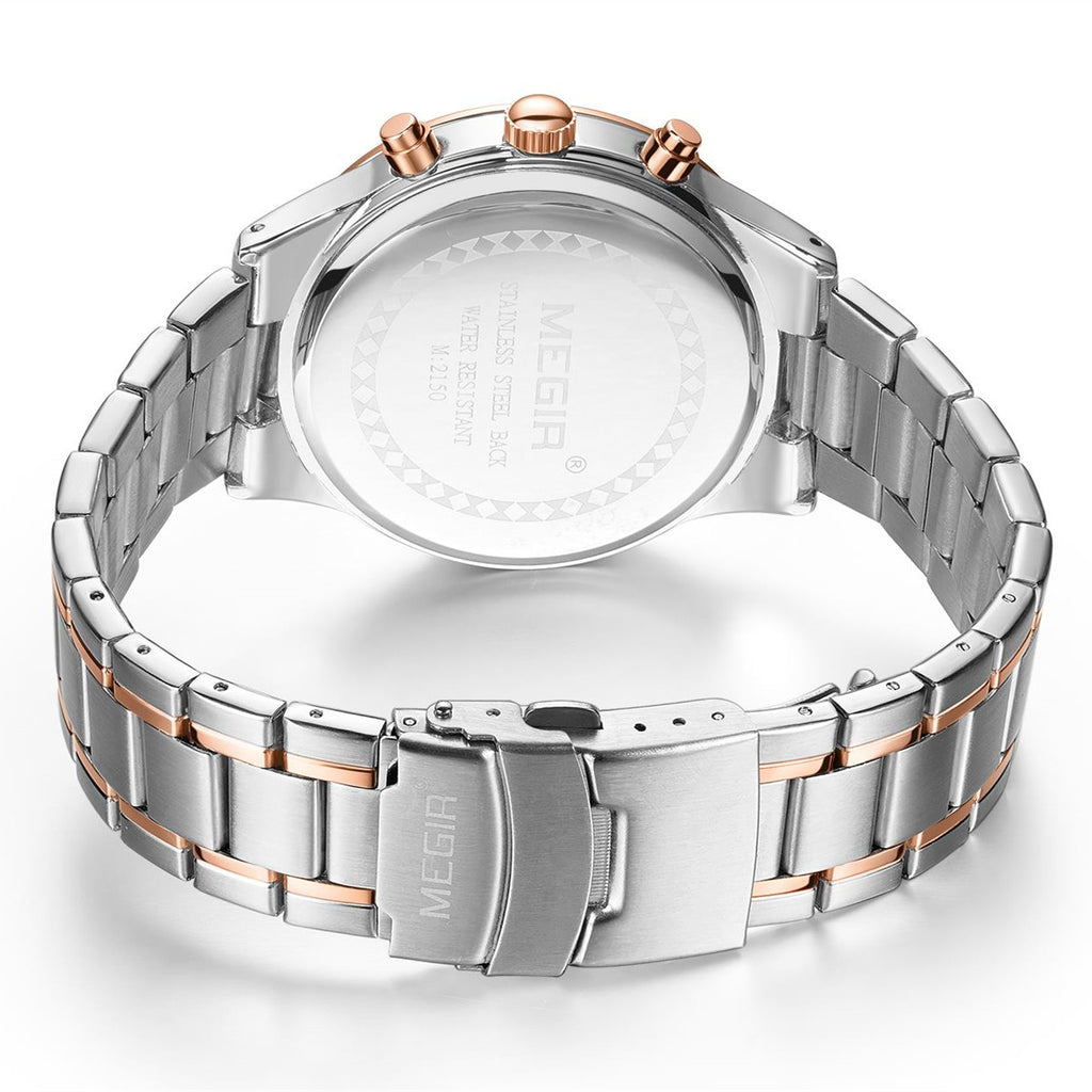 MEGIR Stainless Steel Waterproof Wrist Watches for Men Luminous Chronograph Business Quartz Men's Casual Clock Reloj Hombre-14