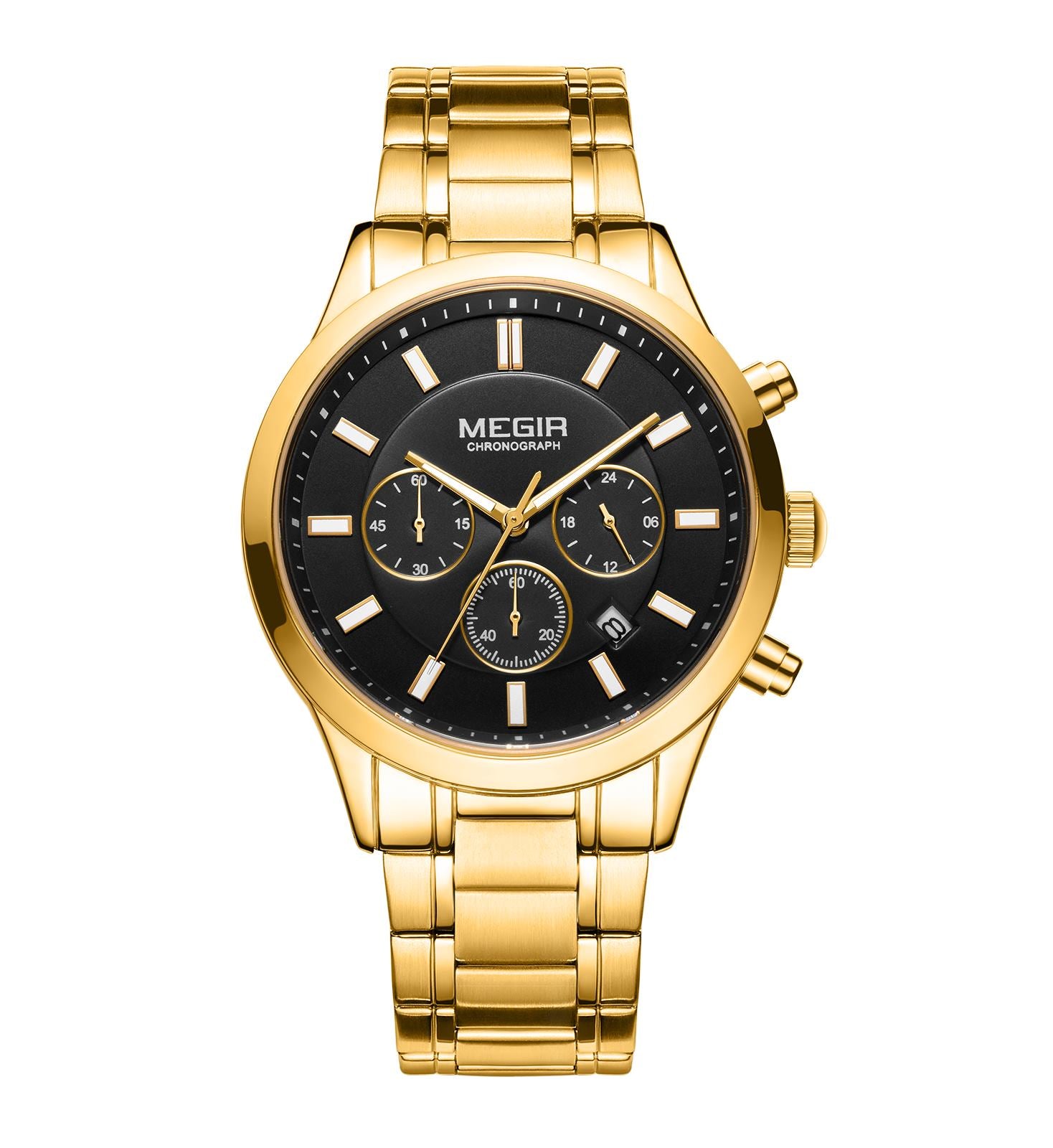 MEGIR Stainless Steel Waterproof Wrist Watches for Men Luminous Chronograph Business Quartz Men's Casual Clock Reloj Hombre-13