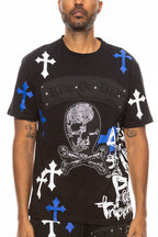 Bejewelled Chrome Skull TShirt-0
