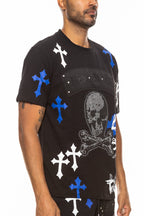 Bejewelled Chrome Skull TShirt-2