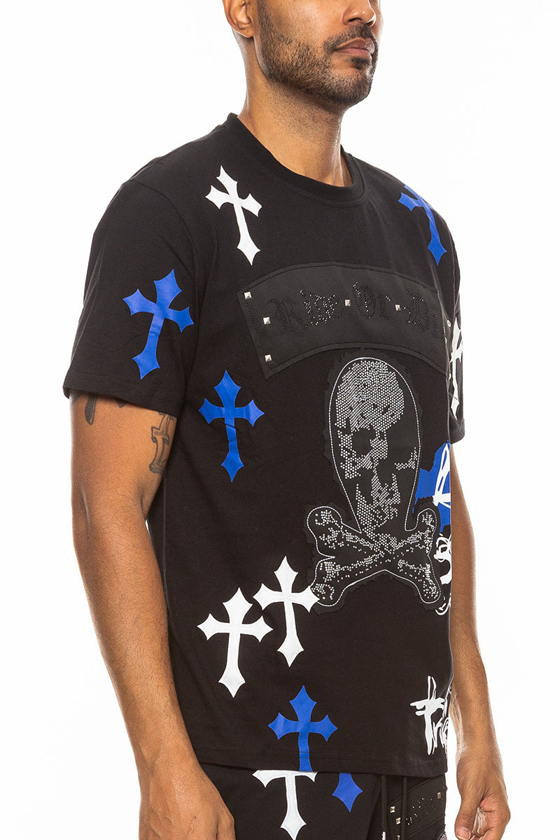 Bejewelled Chrome Skull TShirt-2