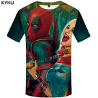 Badass Deadpool T shirt Men Blood T-shirts 3d Red Shirt Print War Anime Clothes Gothic Tshirt Printed-14