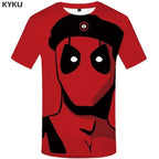 Badass Deadpool T shirt Men Blood T-shirts 3d Red Shirt Print War Anime Clothes Gothic Tshirt Printed-10