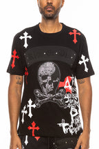 Bejewelled Chrome Skull TShirt-4