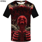 Skull T shirt Men Metal Tshirt Printed Rose Anime Clothes War Shirt Print Harajuku T-shirts 3d Mens Clothing-2