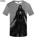 Skull T shirt Men Metal Tshirt Printed Rose Anime Clothes War Shirt Print Harajuku T-shirts 3d Mens Clothing-1