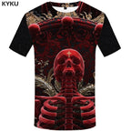 Skull T shirt Men Metal Tshirt Printed Rose Anime Clothes War Shirt Print Harajuku T-shirts 3d Mens Clothing-5