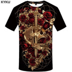 Skull T shirt Men Metal Tshirt Printed Rose Anime Clothes War Shirt Print Harajuku T-shirts 3d Mens Clothing-6