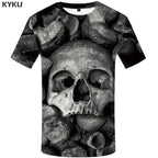 Skull T shirt Men Metal Tshirt Printed Rose Anime Clothes War Shirt Print Harajuku T-shirts 3d Mens Clothing-9