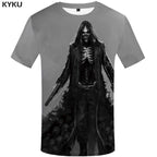 Skull T shirt Men Metal Tshirt Printed Rose Anime Clothes War Shirt Print Harajuku T-shirts 3d Mens Clothing-14