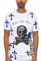 Bejewelled Chrome Skull TShirt-6